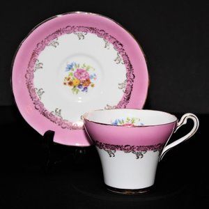 Royal Stafford Passionate Pink Teacup Set | Scalloped Fine Bone China Teacup Set